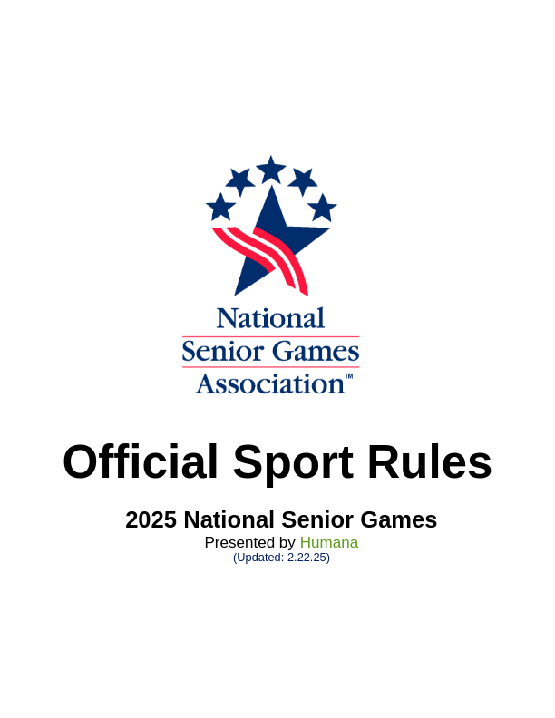 National Senior Games Association Rule Book for 2025